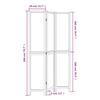Vidaxl Room Divider, 3-Panel, White, Solid Paulownia Wood
