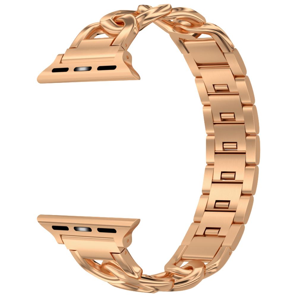 Keepwin Women Classic 304 Stainless Steel Watch Strap Bracelet Diamond Watch Band for Apple IWatch 1 2 3 4 5 6 7 8 9 SE