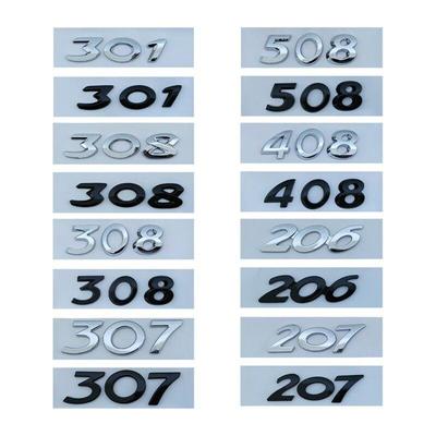 Autocollant 3D ABS de haute qualité pour coffre arrière de voiture, Badge autocollant en lettres pour 206 207 301 307 308 408 508, accessoires de voiture