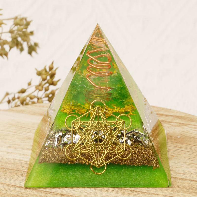 Energy Pyramid Reiki Natural Amethyst Ball Healing Crystals Chakra Tool Ornaments Resin Stones Craft Kids Gift Pyramid