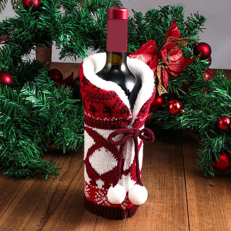 1 Stück Weihnachten Rotwein Flaschenabdeckung Tasche Plüschstoffe Feiertag Weihnachtsmann Champagner Flaschenabdeckung Weihnachtsdekorationen Für Zuhause