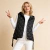 European and American style rhombus grid single-breasted webbing short white duck down down vest winter coat vest tide