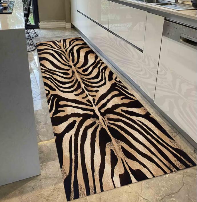 Leopard Print Runner Rug AAnimal Fur Texture Print Home Decor Mat Absorbent Non-Slip Hallway Autumn Winter Decor Carpet