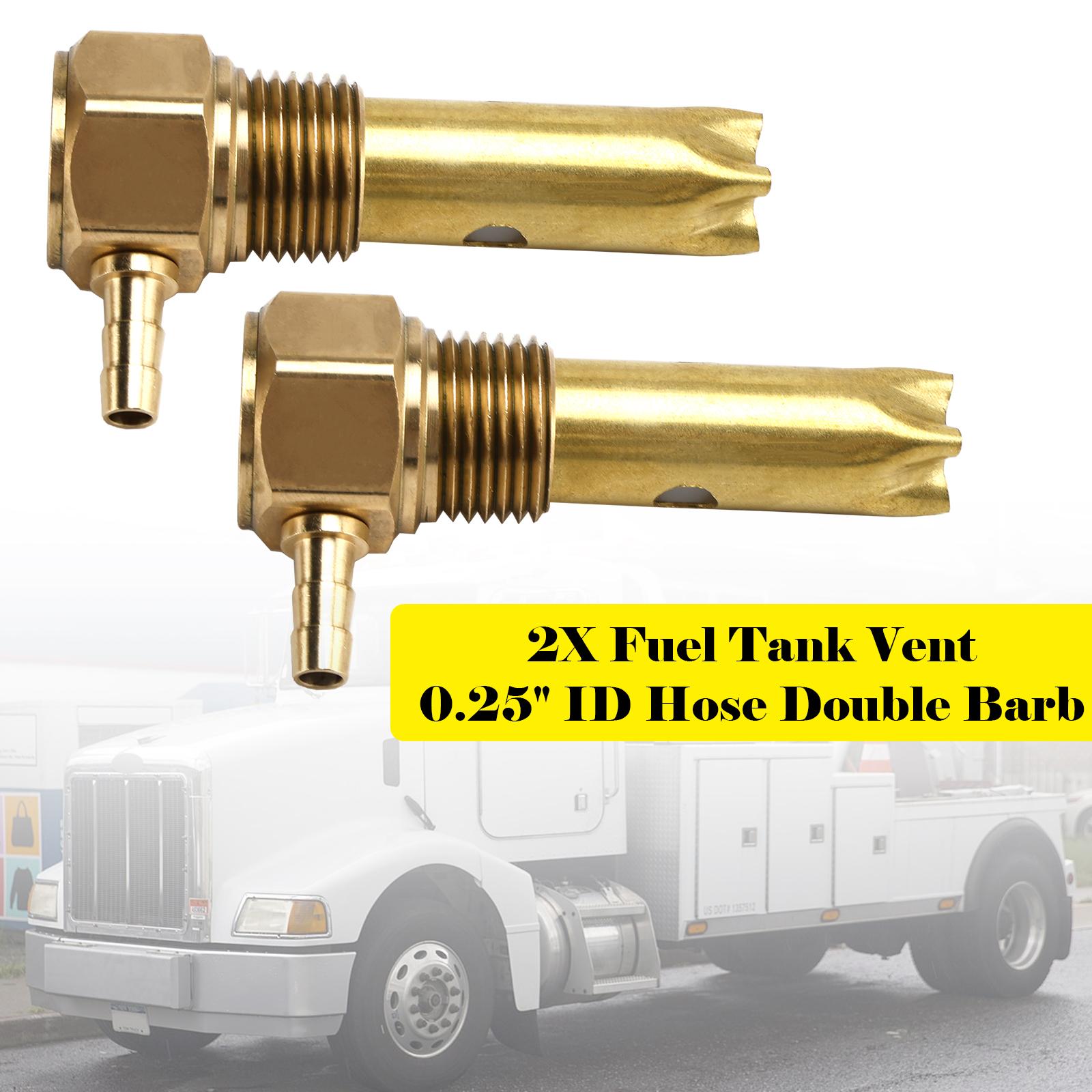 

2X Шланг 0,25 ID Двойной штуцер Вентиляционный узел топливного бака FTA-V-50-02 Для Peterbilt