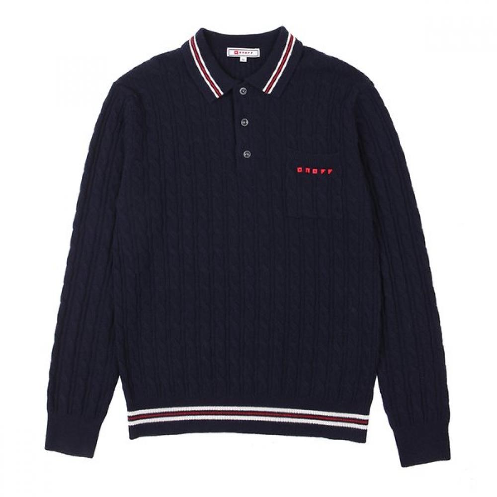 Onoff Men S caShmere Collar Sweater Of2202gb Navy NAVY/52