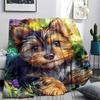 Dog Print Flannel Blanket, High quality Comfortable for All Seasons, Home Decor, Warmth and Comfort, Perfect for Christmas Gifts