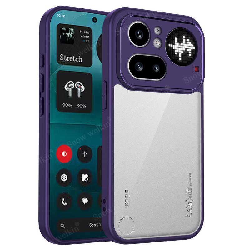 

Прозорий силіконовий чохол для Nothing Phone 4A Pro NothingPhone 4A Pro 4APro Задня панель з ПК Бампер з ТПУ Ударостійкі чохли для телефону Обкладинка Nothing Phone (4a) фіолетовий