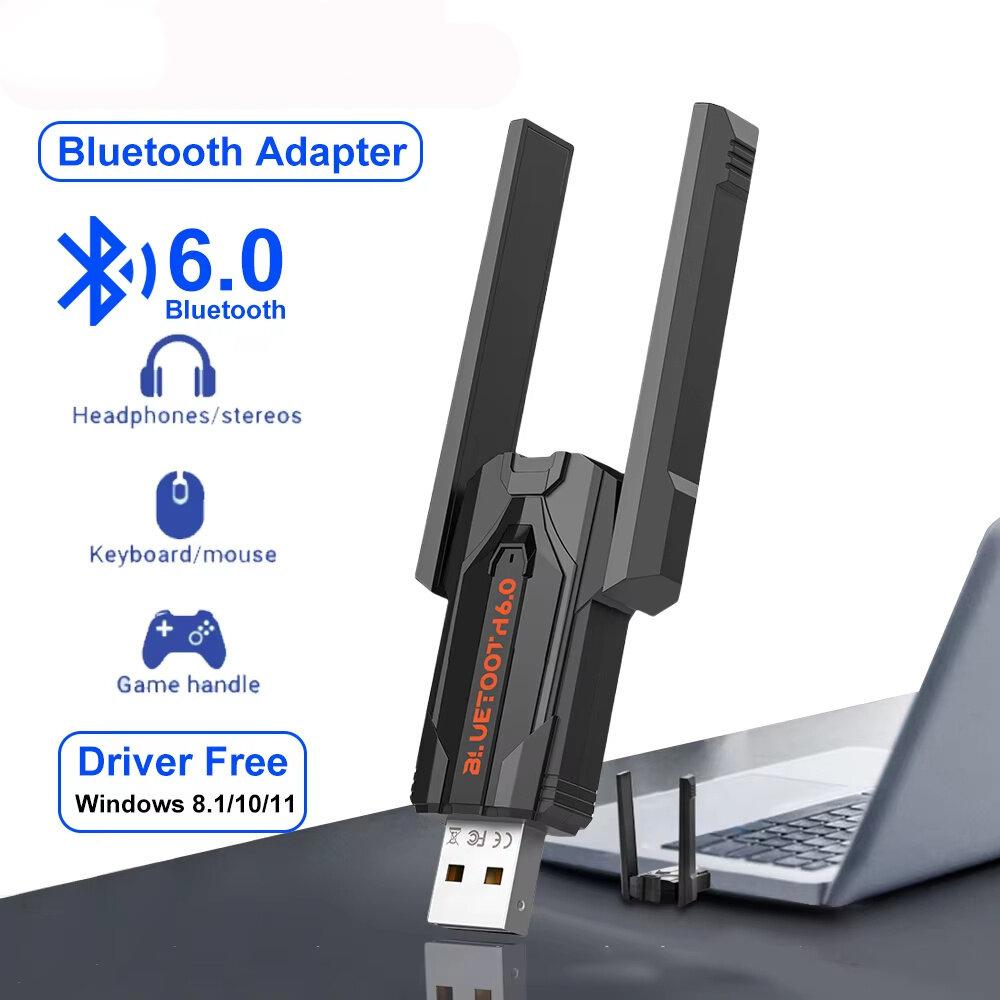 USB Bluetooth 6.0 Adapter Wireless Audio Receiver Transmitter For Speaker Laptop Wireless Mouse Windows 8.1/10/11 Driver Free