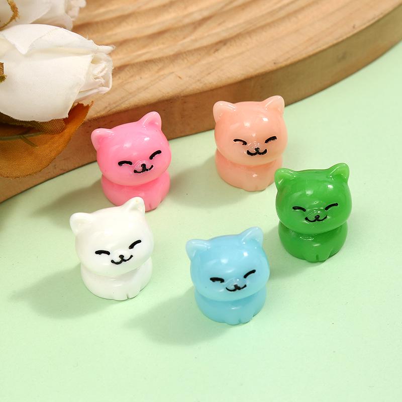 3D Cute Orange Cat Resin Figurine - Desktop & Car Ornament