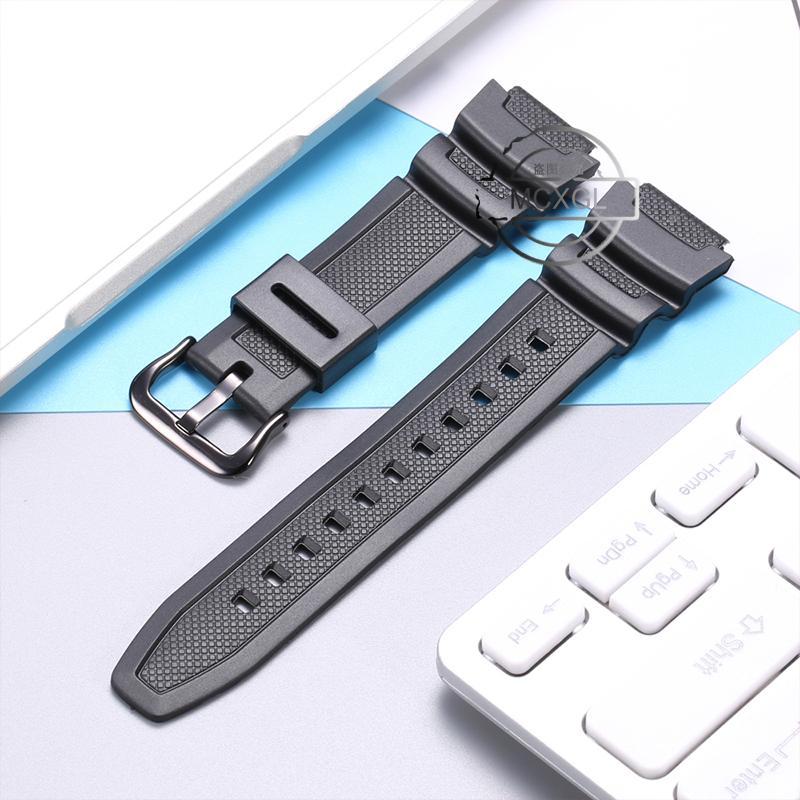 Uhrenarmband für Casio AQ-S810W AE1200WH SGW300 400 500 W-800H Herren Wasserdicht Natürliches Harz Ersatz Dornschließe Armband