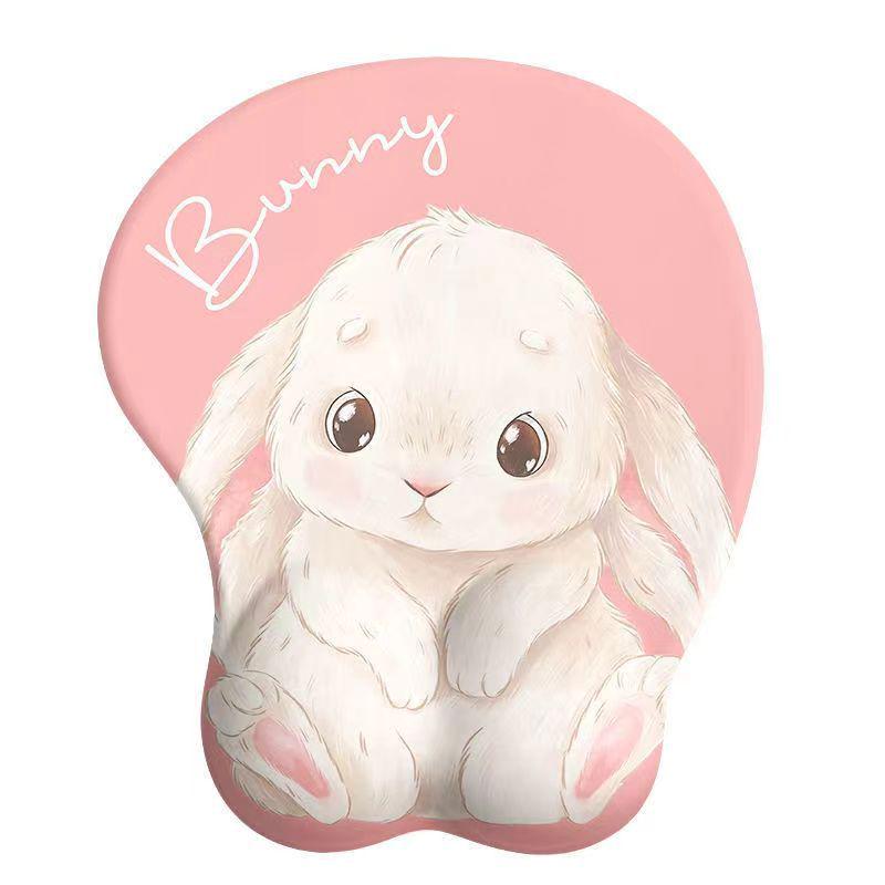 3D Cute Cartoon Silicone Wrist Rest Mouse Pad with Memory Foam