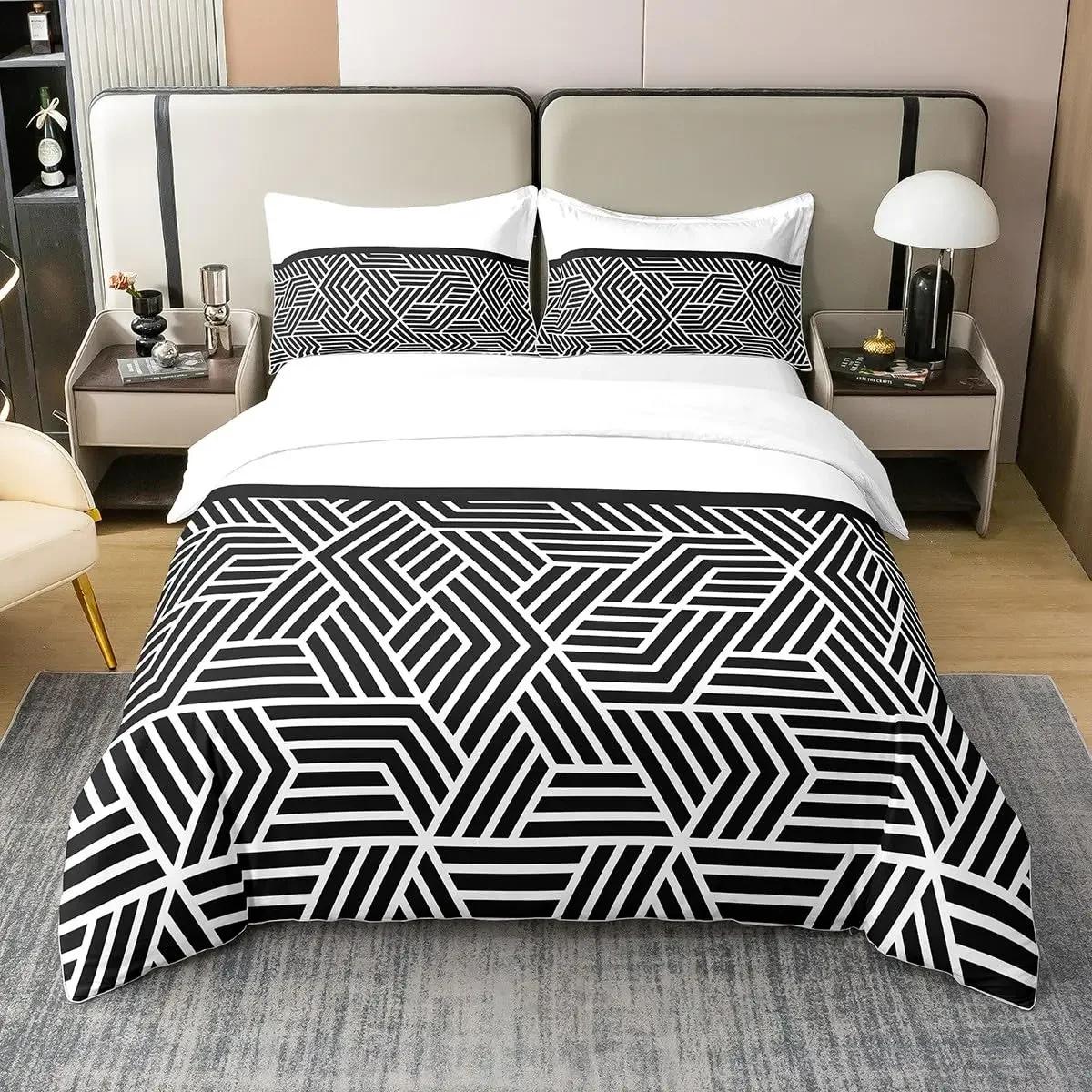

Геометричний комплект постільної білизни 3 шт. Декор для спальні для дітей Розмір Twin Комплект покривала з 2 наволочками 220*240cm 3pcs