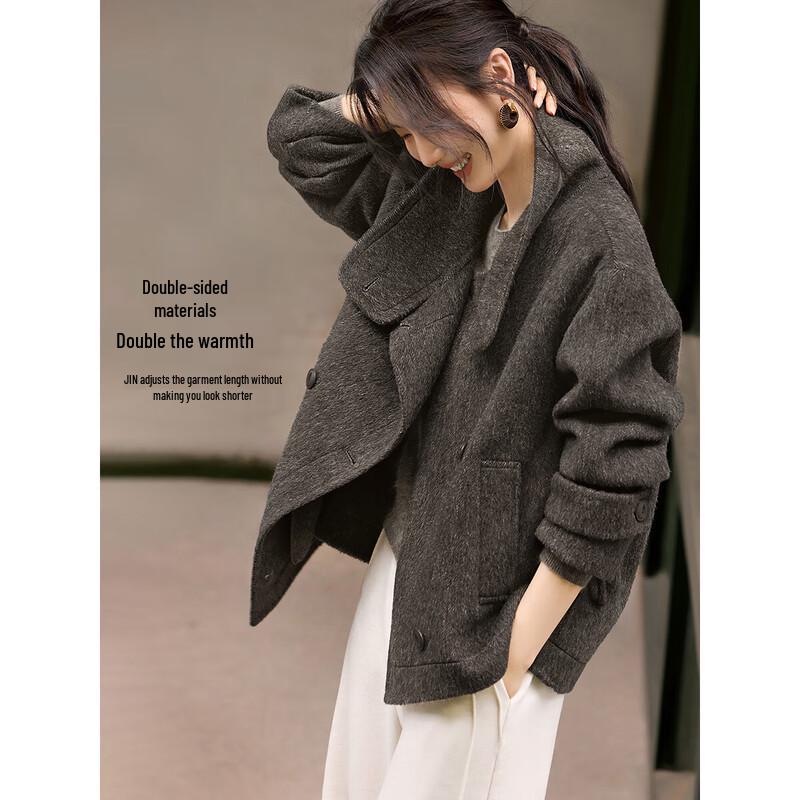 XWI Women's Alpaca Silk Double-faced Wool Coat