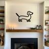 Dackel Metall Wandkunst Klassische Schwarze Linien Dekoration Plakette Innen Außen Haustierliebhaber Geschenk Für Wohnzimmer Schlafzimmer Küche Kinder