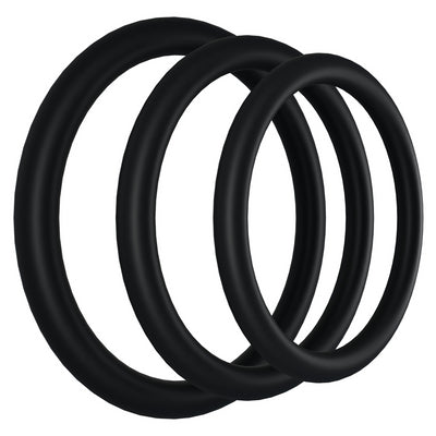 Lot de 3 Cockrings Gasket Noirs - RockSolid by Doc Johnson - Cockrings Flexibles