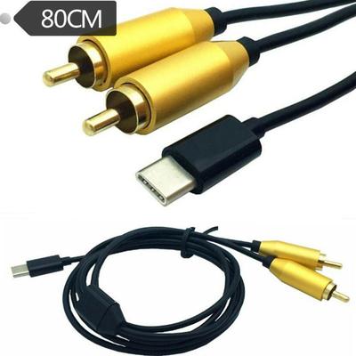 Doppel-Cinch-Stecker auf Typ-C-USB-C-Signal-Video-AV-Audiokabel-Leitungskabel-Anschluss