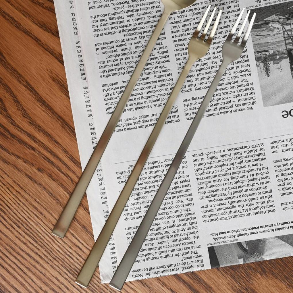 Vienna Silver/Gold Dessert Cutlery Long Teaspoon