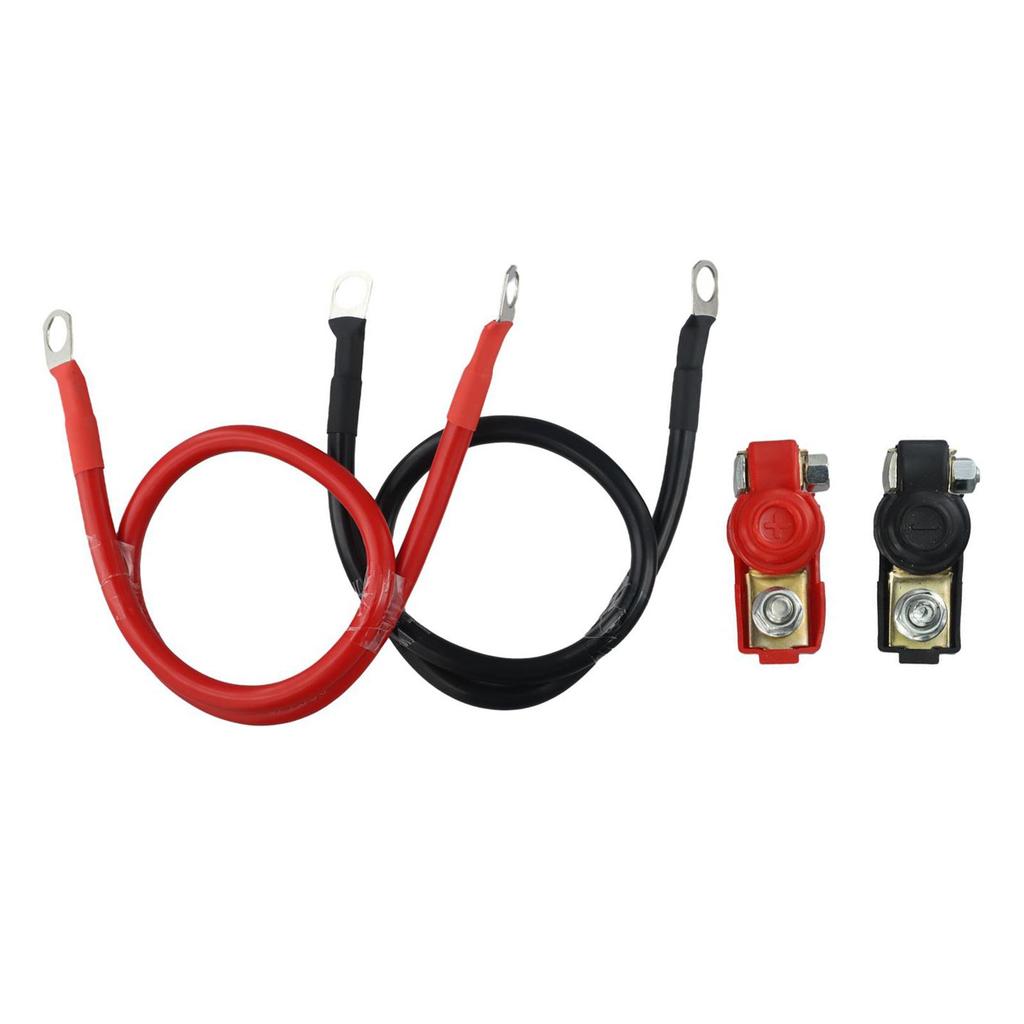 Complete Set of 2 Battery Cables with M8 Connectors 50cm Length 16mm2 5AWG for 12V For Car and Solar Batteries
