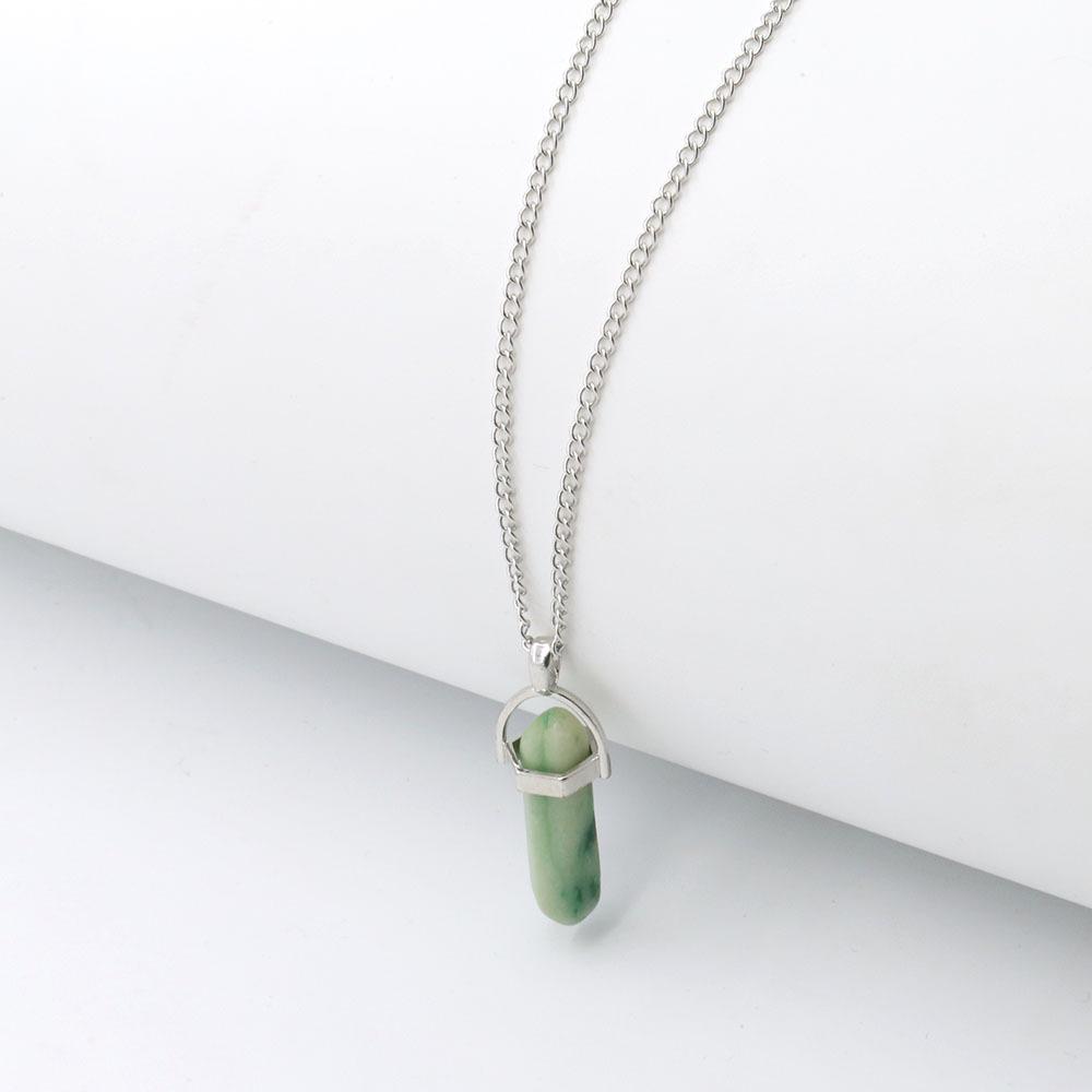 Hexagonal Pyramid Pendant Clavicle Chain Necklace