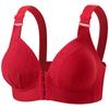 Fixed Cup Front Buckle Middle-aged and Elderly Mother Underwear Women's Large Size Thin Style Without Steel Ring Full Cup Vest Bra Cover