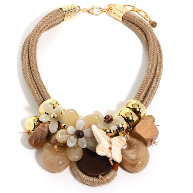 Statement-Perlenkette Blume & Schmetterling für Damen Mädchen Trendiger Party-Schmuck