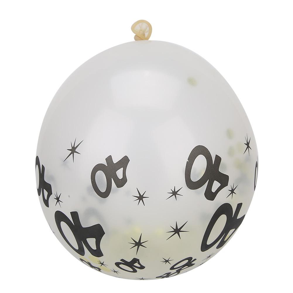10Pcs Latex Transparent Balloon with Nnumber 40 Pattern for Birthday Party Wedding Anniversary Decorate