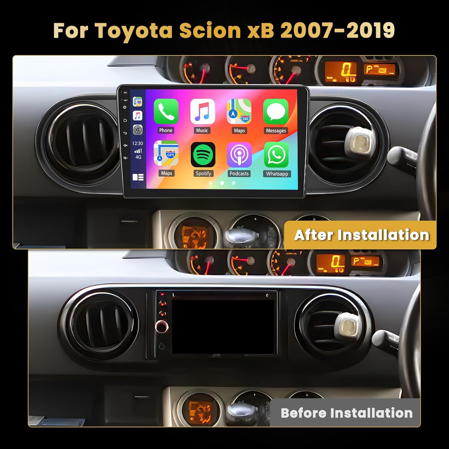 

8 Core 4+64GB Android Car Stereo for Toyota Scion xB 2007-2019, Wireless CarPlay, 9 IPS Touchscreen, Android Auto, GPS Navigati 8 Core 4 64G