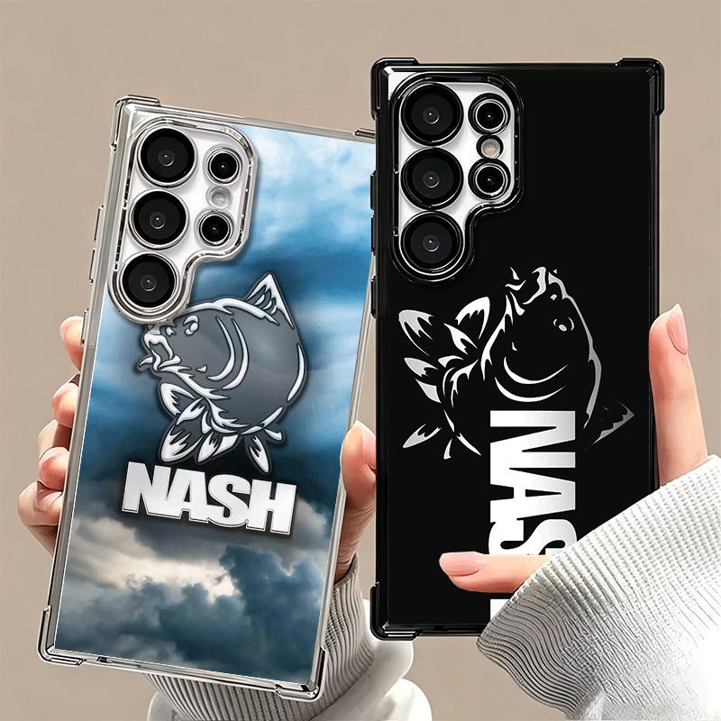Nash Fishing Fish Mark Plating Phone Case For Samsung Galaxy S24 S25 FE S26 Edge S23 Ultra S22 S21 Plus S20 Anti-Fall Airabag Co