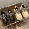 Fashion New Thick Soled Height Increasing Versatile Small Leather Shoes Round Toe for Women's Spring Autumn Styles Featuring a Simple