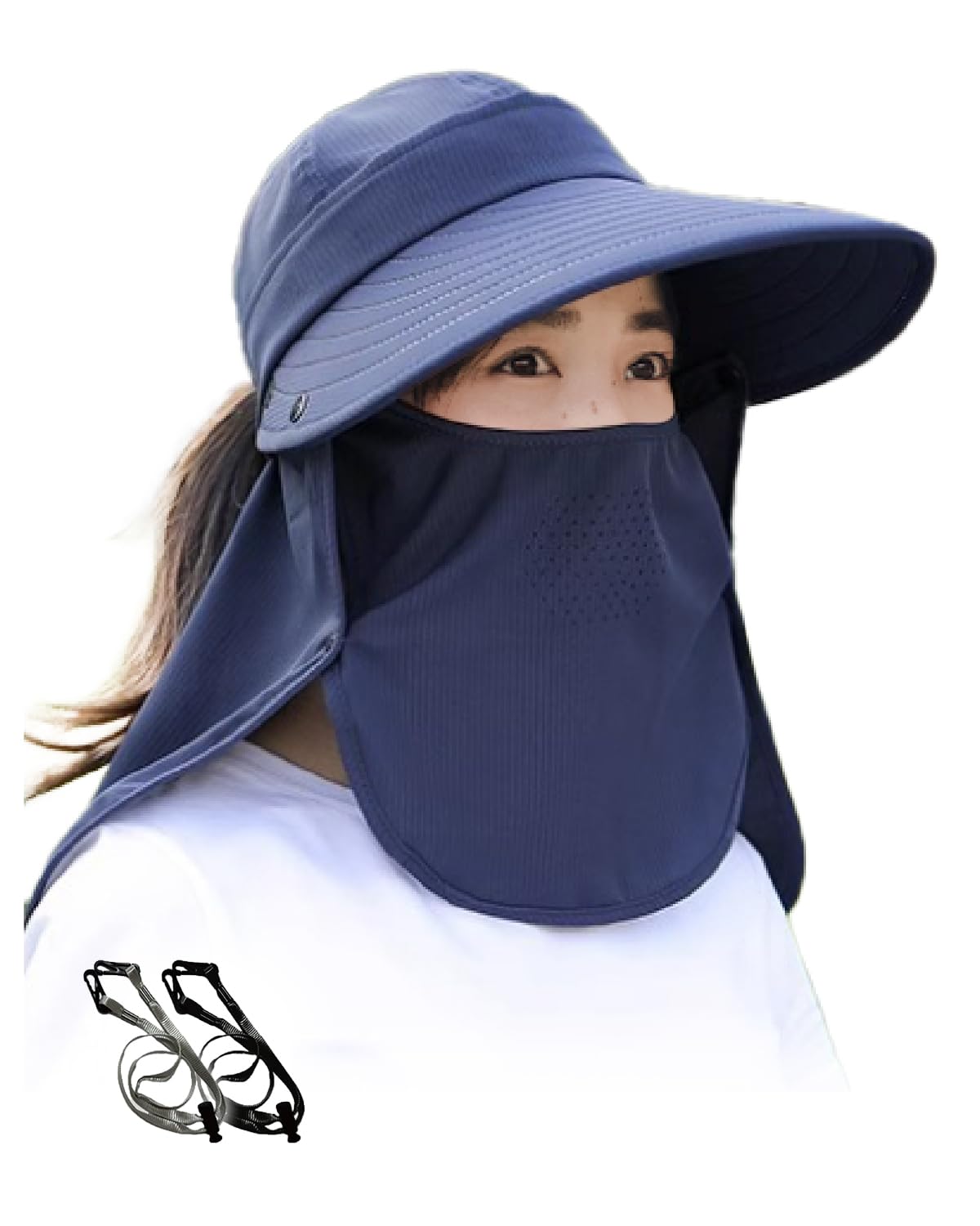 

Садовая шляпа широкая дышащая прохладная подбородочная фермерская солнцезащитная размер лицо шея солнцезащитный козырек УФ номер [Noeria] [15см поля, материал, 4-сторонняя завязка] работа, женский козырек,