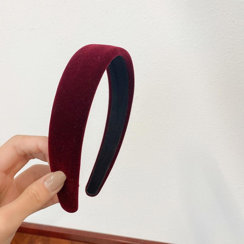 Fashion Simple Solid Color Winter Headbands for Women Velvet Sponge Hairband Girls Wide Hair Hoop Make-up Hair Bezel Headwear