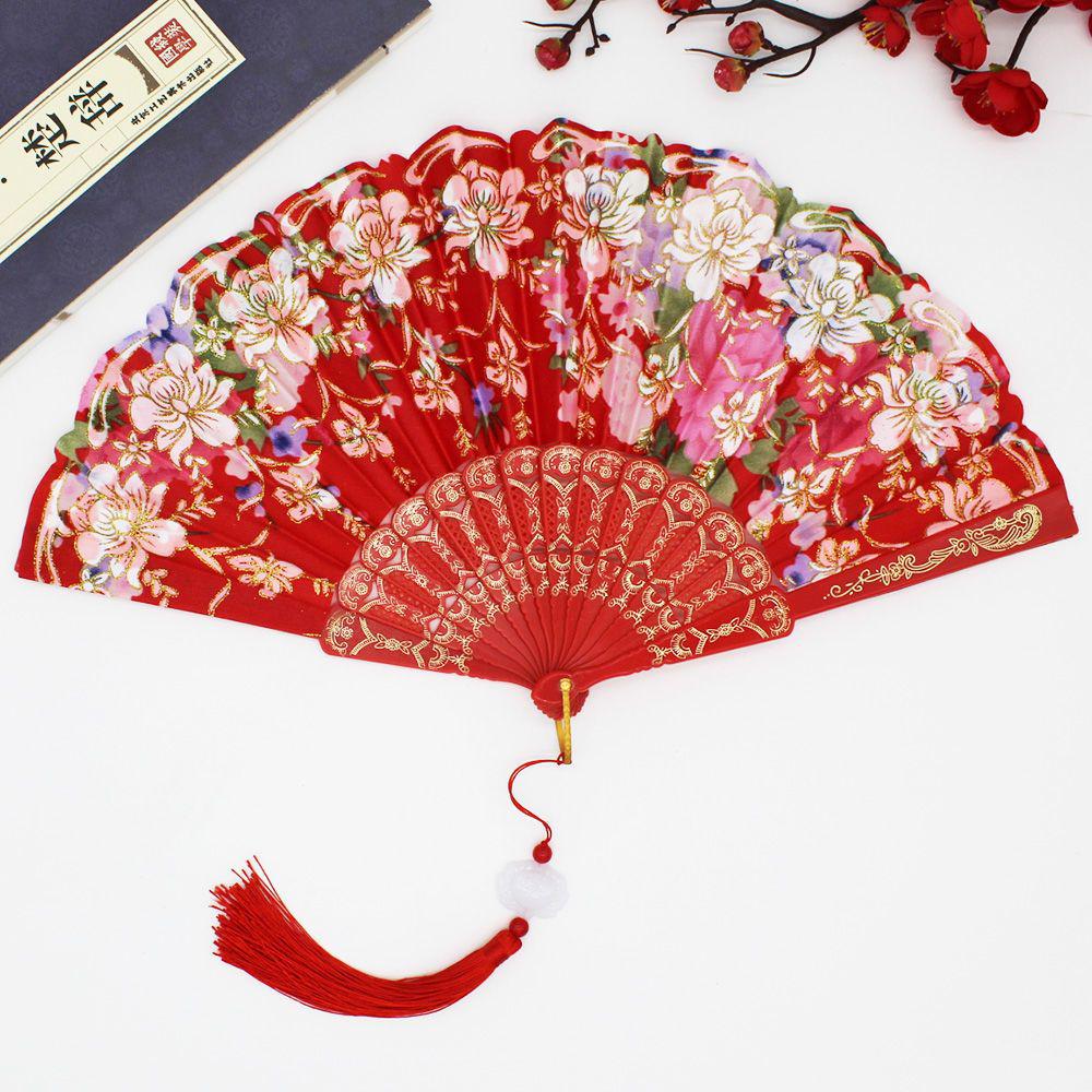 Silk Chinese-Style Folding Fan: Cheongsam, Hanfu, Dance, Wing Chun, Photography Prop