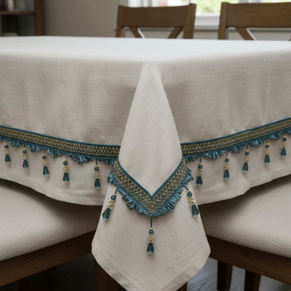 12M Crystal Hanging Beads Tassel Lace Trim Woven Texture Chain Tassel Ribbon  Tablecloth Trim