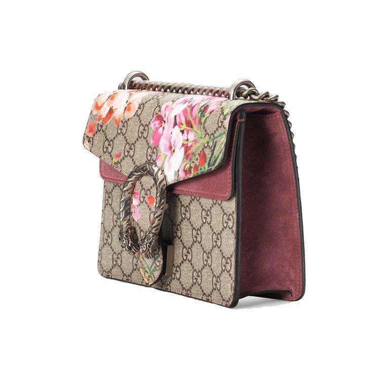 Gucci Dionysus GG Blooms Tiger Head Buckle Logo Camellia Print Chain Canvas And Leather Crossbody Bag Women bags 421970-KU23N-8693