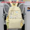 Nylon Girl Backpack With Star Print And Moon Pendant For Casual Travel