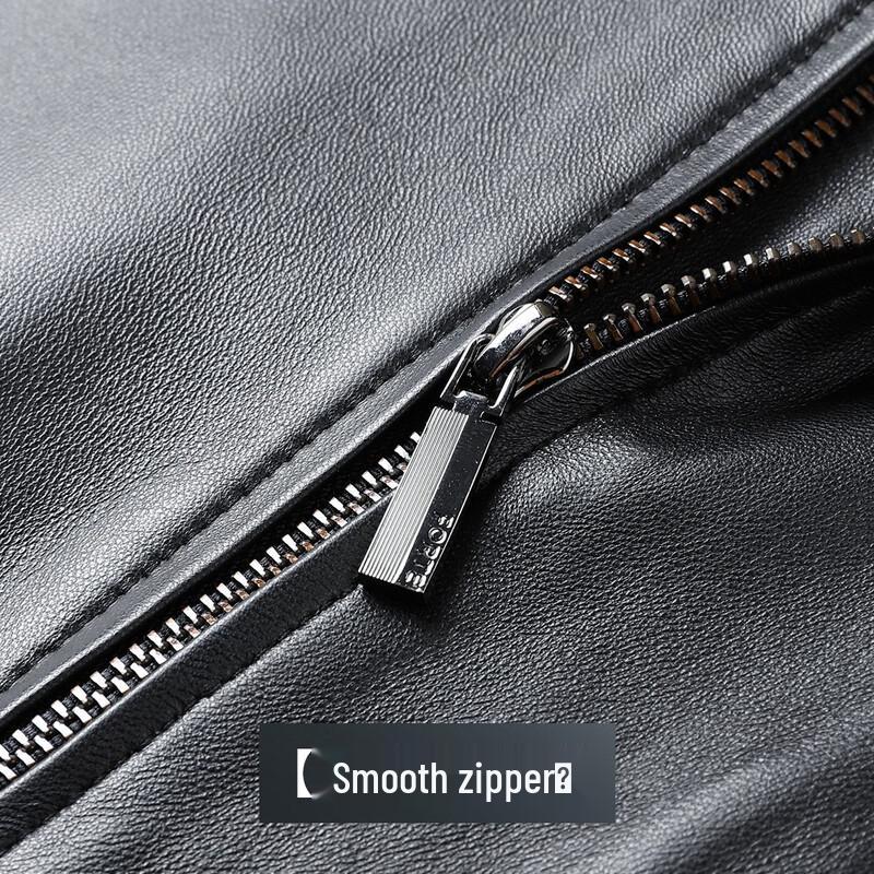 Men's Genuine Sheepskin Baseball Collar Leather Jacket