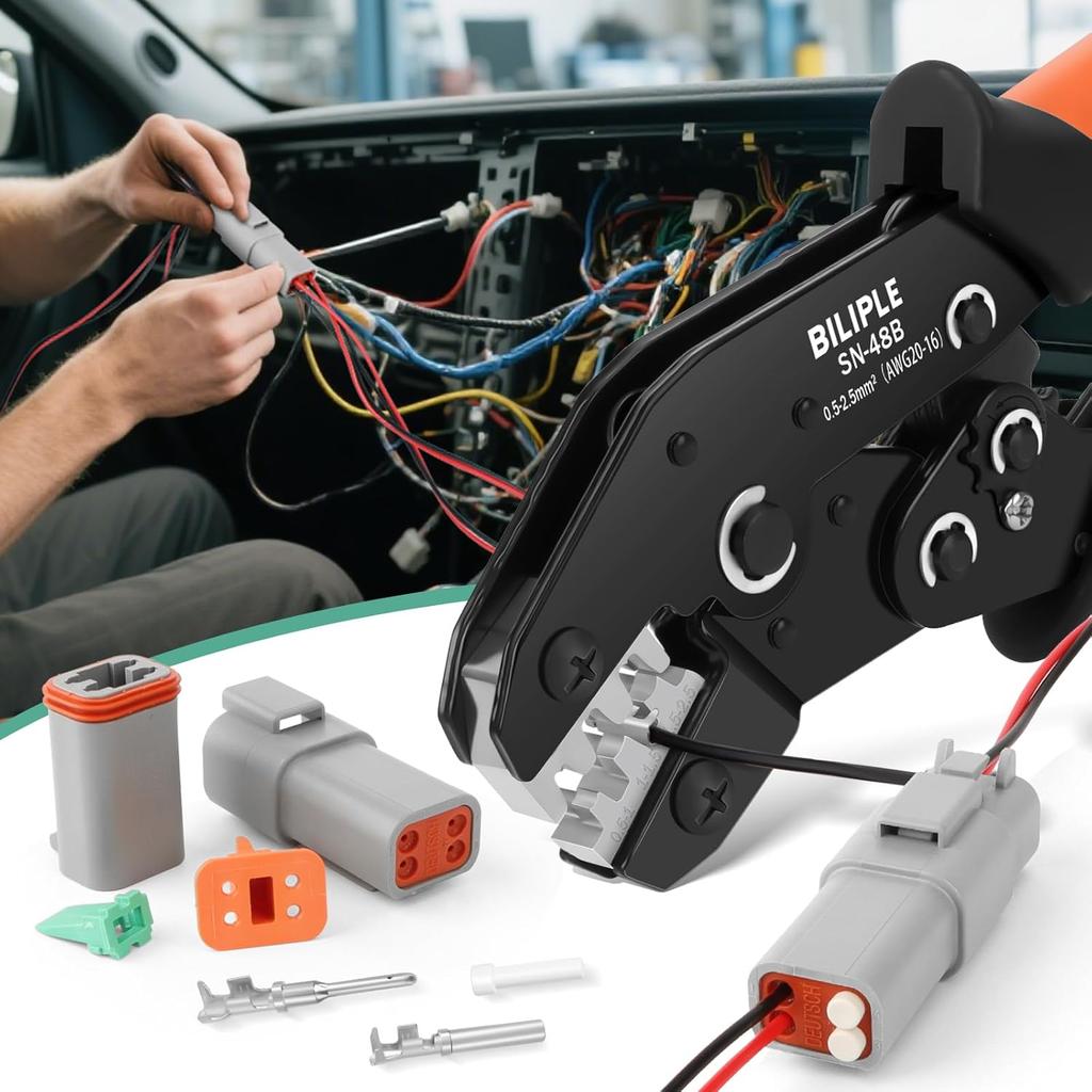 236PCS Deutsch Connector Kit with Crimper, 2-12 Pin Waterproof Automotive Connectors, Includes Removal Tool & 14-20AWG Contacts