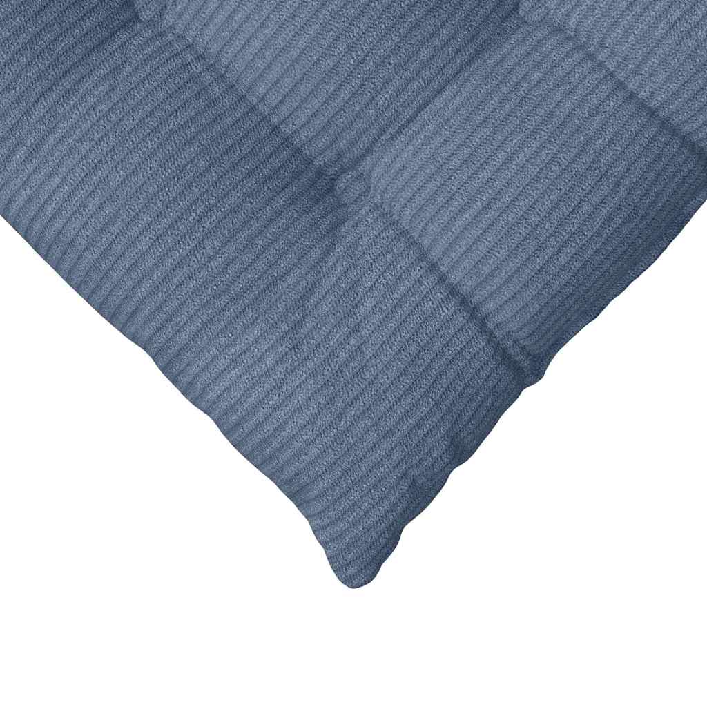 Seat Cushion Set 4 pcs Blue 40 x 40 x 6 cm Cord Fabric