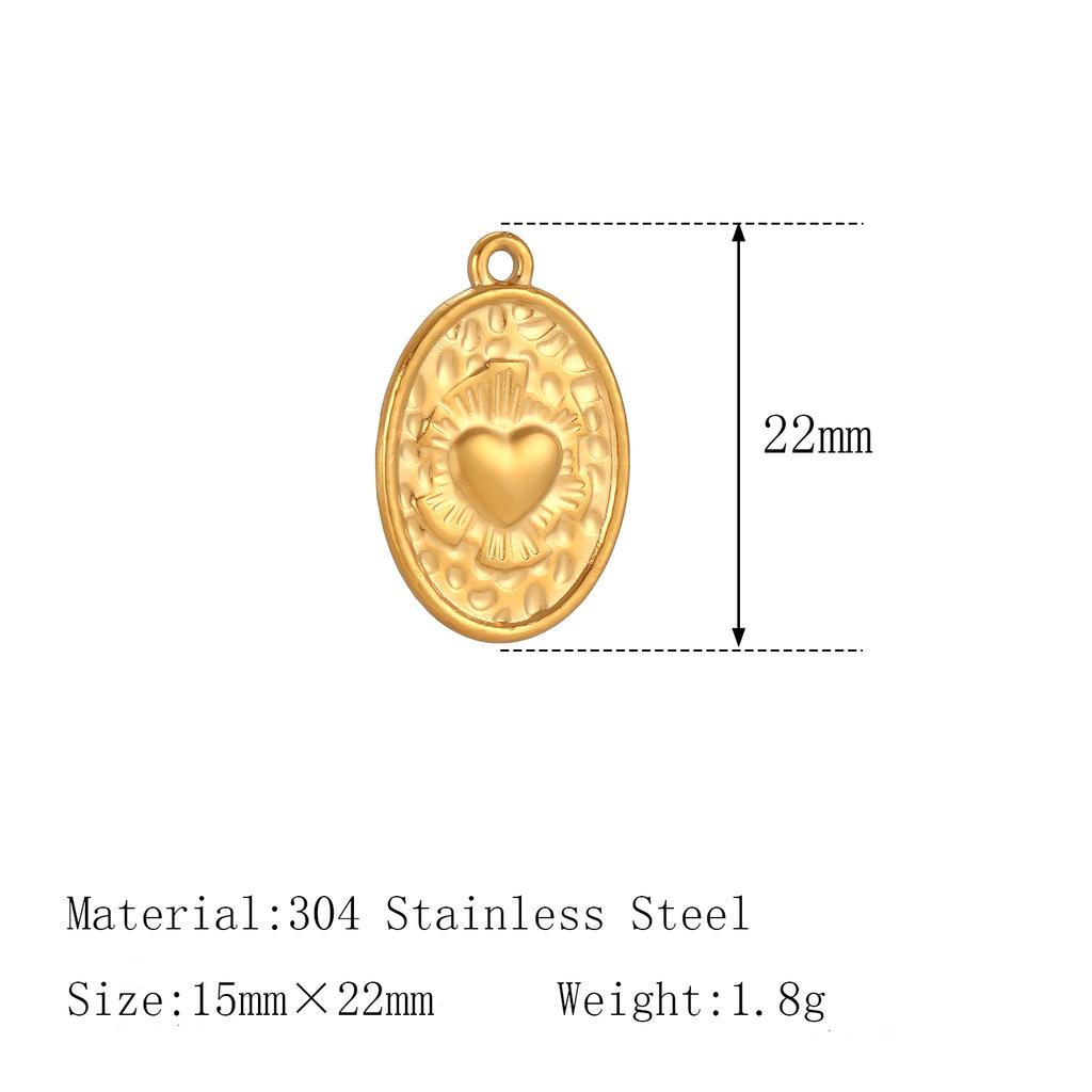 3Pcs Large Heart/Sun Face/Flower Charms Stainless Steel Rectangle Big Pendants for Jewelry Connector DIY Necklace Jewelry Making