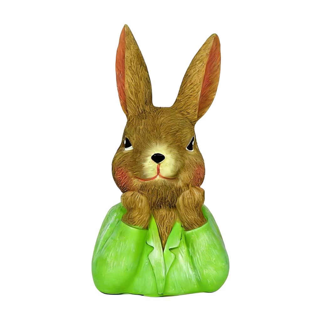 Artistic Resin Easter Rabbit Desktop Decors Handmade Holiday Gift Celebratory Rabbit Statue for Family Celebration