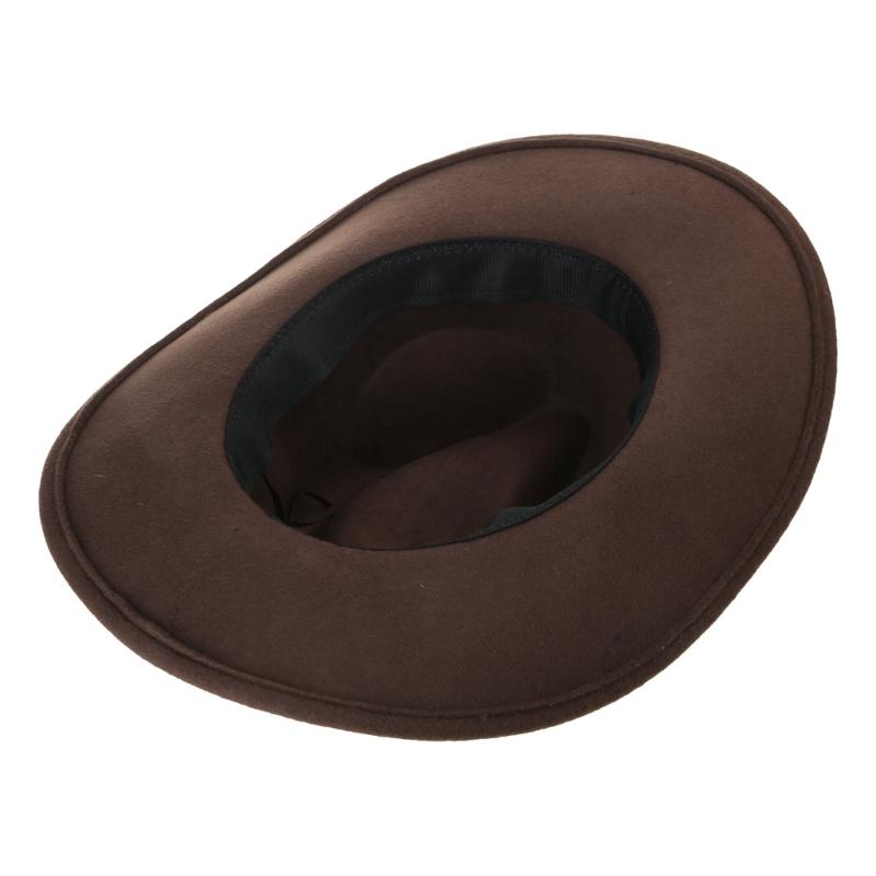Eye Catching Western Hat Cosplay Costume Hat Stage Show Props Hat Halloween Costume Leather Belt Hat Carnivals Party Hat