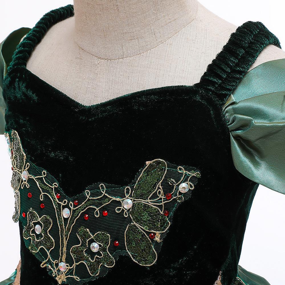 Frozen 2 Princess Anna Green Cosplay Dress for Kids