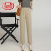 Pantalones Capri Rectos de Cintura Alta para Mujer