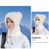 Solid Color Scarf All-In-One Hat Plush Balaclavas Hat Simple Winter Fur Cap Mask Set  Riding