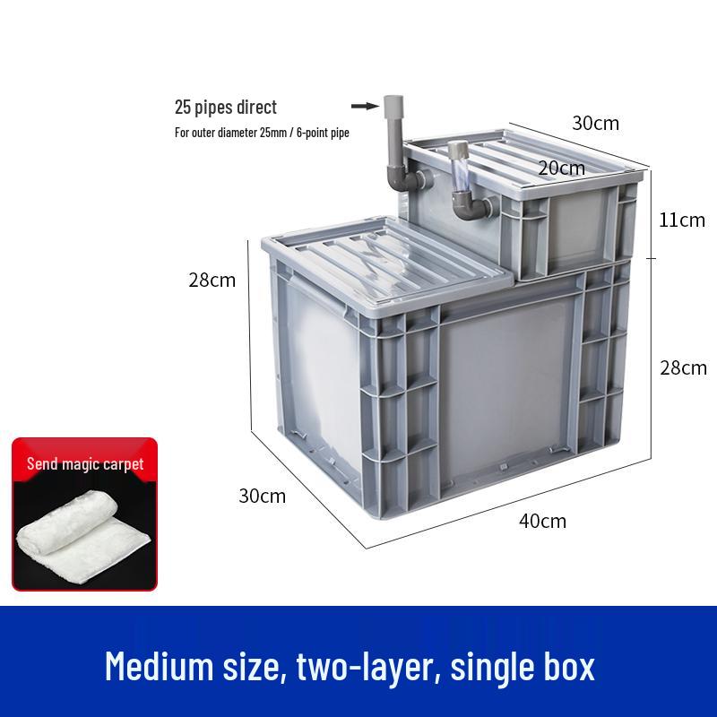 

Streamline Fish Tank Siphon: Modified Bottom Filter System - No Hole Punching Required, Drip Box, and Aquarium Turnover Box.