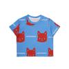 Leuawi Crop Cat T-Shirt Blue