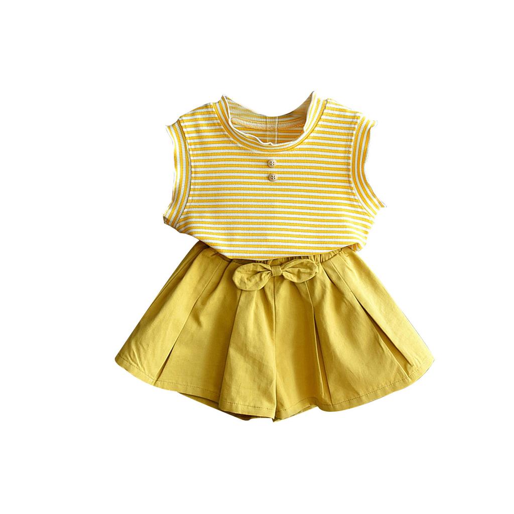 סט בגדי בנות חדש קיץ חולצה+תחתונים 2 יחידות לילדים סטים תלבושות