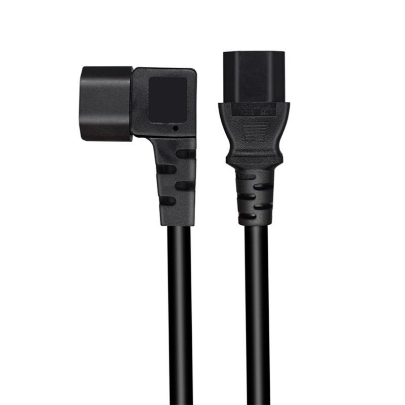 IEC C14 To C13 Left Angle Power Cord 3 Prong Power Cable For Server PDU Computer Monitor And Electronic Equipment