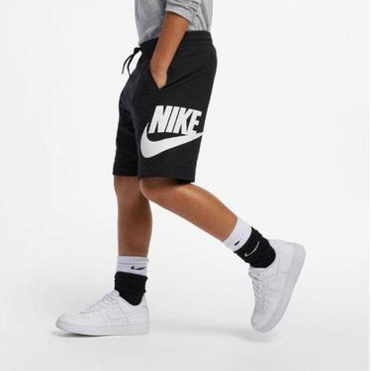 Nike Kids Logo Drawstring Straight Shorts Kids Bottoms Black HA5017-023