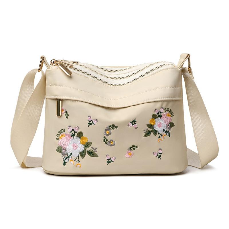 Bag Women's New Embroidered Shoulder Bag Medium and Old Mother Bag Fashionable Versatile Elegant Large-capacity Messenger Bag